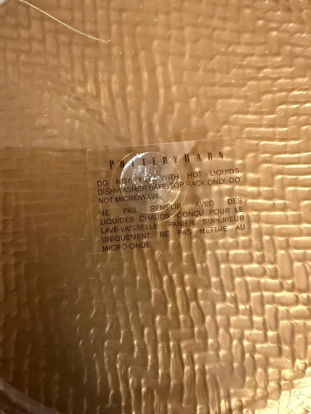 Pottery Barn eight translucent